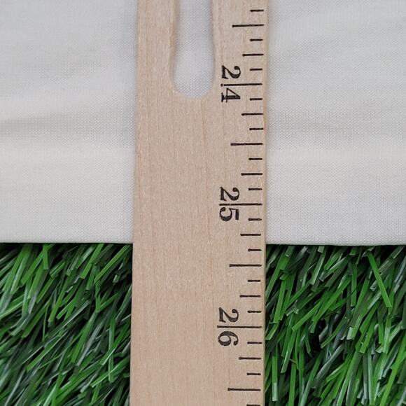 Vintage 90s MOD Disco Polo Shirt S/M 19x25 Ivory Hippie USA - Picture 5 of 12